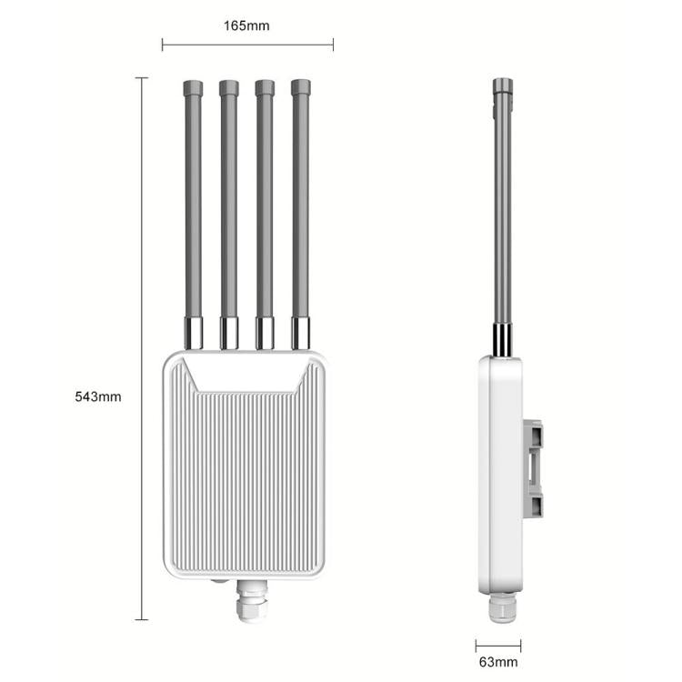 HW3000M AX3000 Outdoor Wireless AP WiFi 6 Dual Band WiFi Router 3000Mbps High Power Modem, Plug:UK Plug