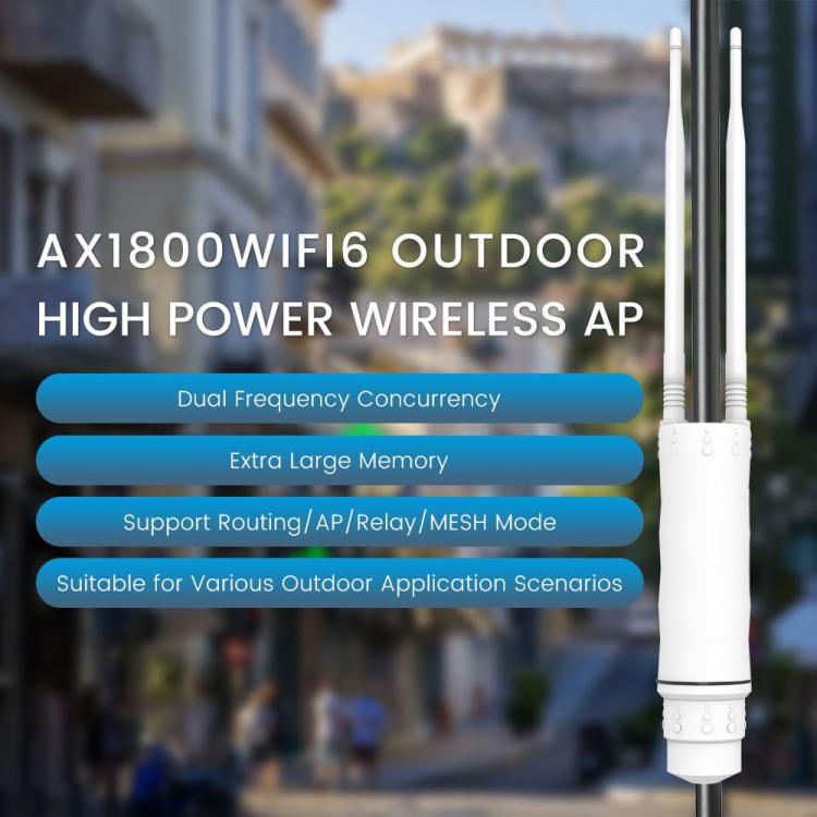 HW1800Y IP67 Waterproof Outdoor AP Repeater WiFi 6 AX1800 2.4 / 5.8G Dual Band MESH Router, Plug:UK Plug