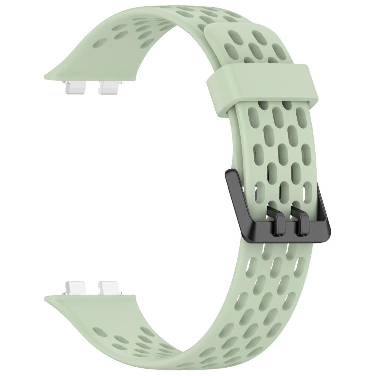 For Huawei Band 11 / Band 11 Pro Perforated U-Shaped Dual Buckle Breathable Silicone Watch Band