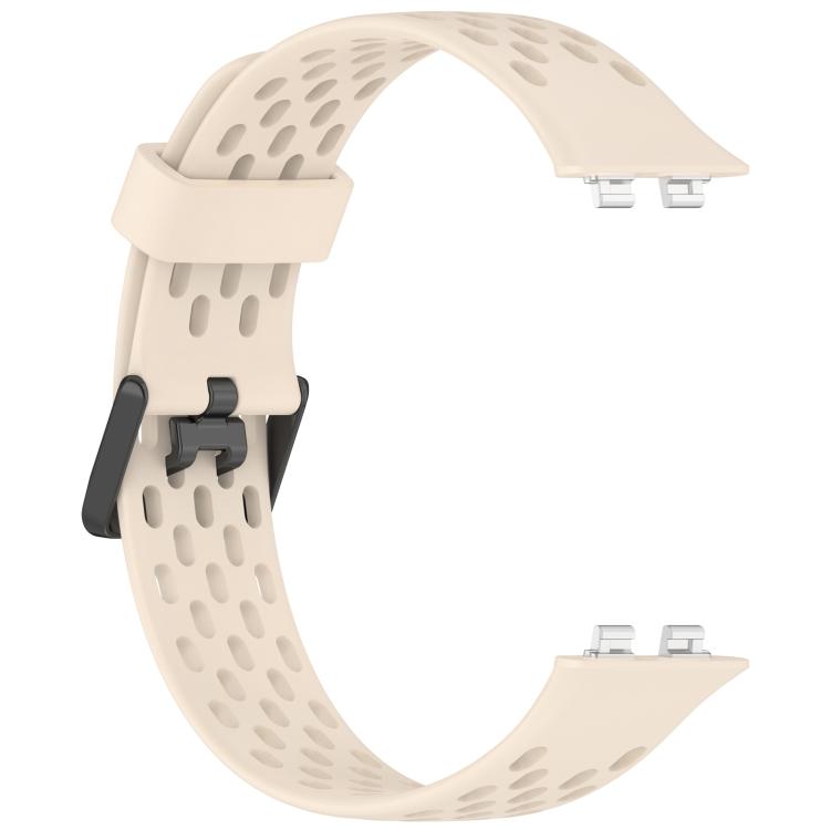 For Huawei Band 11 / Band 11 Pro Perforated U-Shaped Dual Buckle Breathable Silicone Watch Band