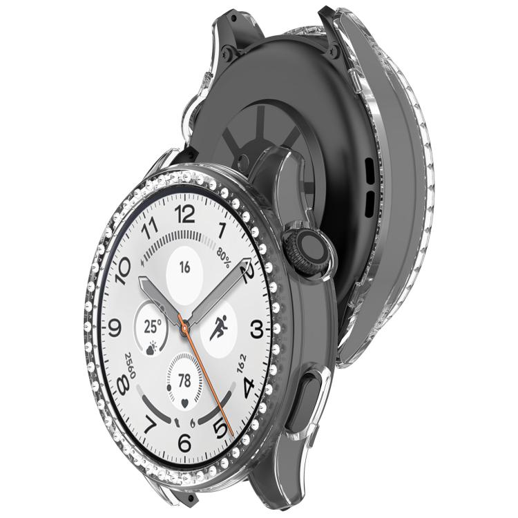 For Xiaomi Watch S5 46mm Single Row Diamond Half Coverage Hollow PC Watch Protective Case