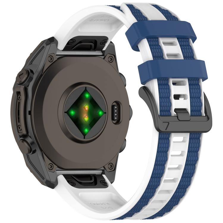 For Garmin 22mm Quick Release Two Color Silicone Watch Band
