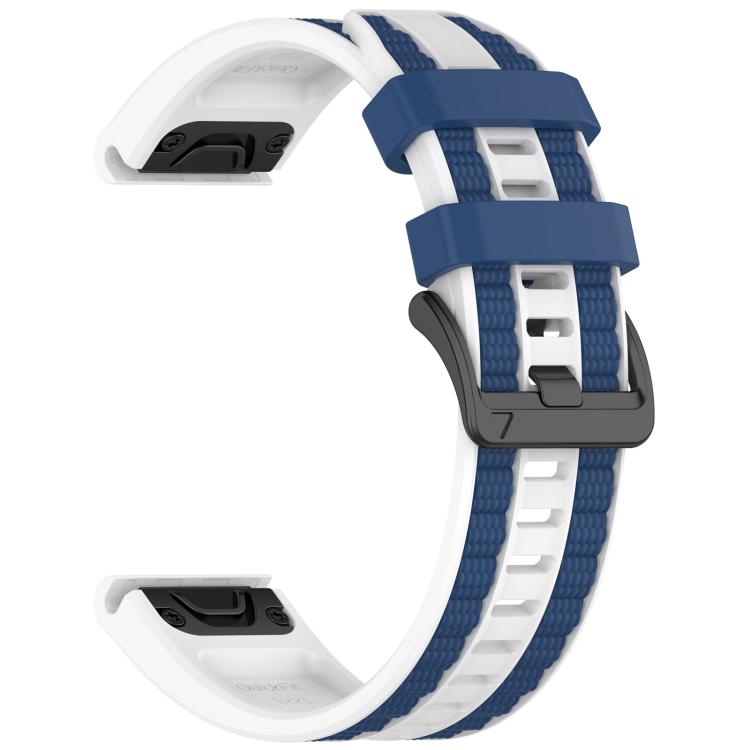 For Garmin 22mm Quick Release Two Color Silicone Watch Band
