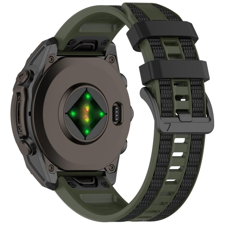 For Garmin 22mm Quick Release Two Color Silicone Watch Band