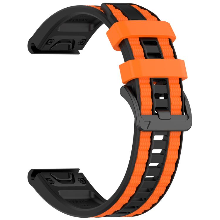 For Garmin 22mm Quick Release Two Color Silicone Watch Band
