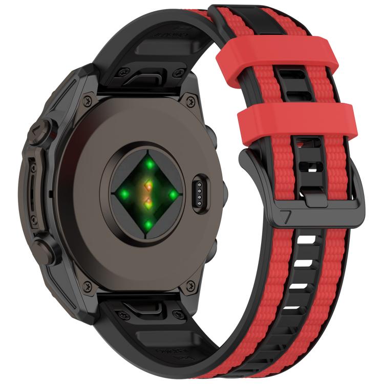 For Garmin 22mm Quick Release Two Color Silicone Watch Band