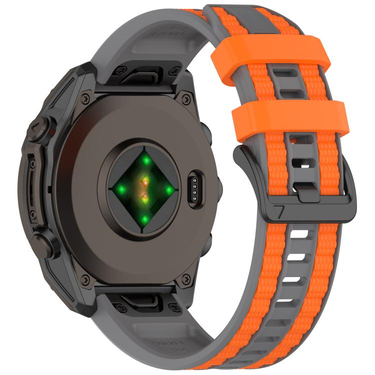 For Garmin 22mm Quick Release Two Color Silicone Watch Band