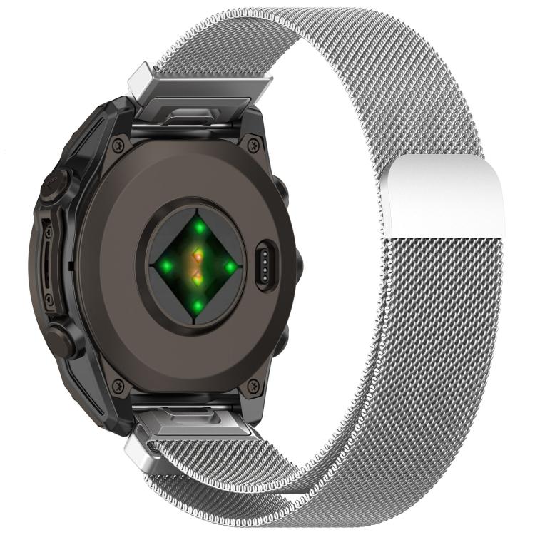 For Garmin 26mm Integrated Tactix Milanese Magnetic Stainless Steel Watch Band