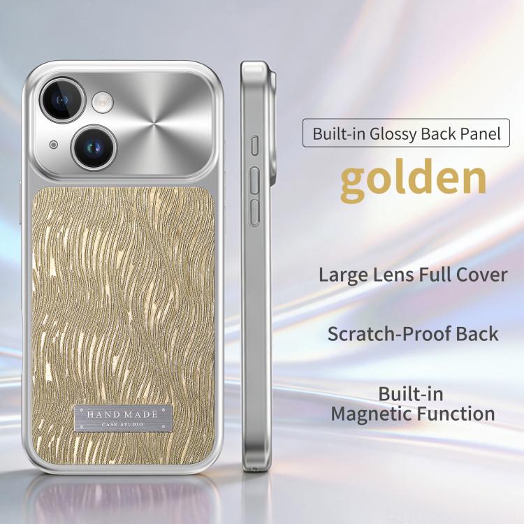 For iPhone 15 Flowing Water Ripple Magnetic Shockproof Phone Case