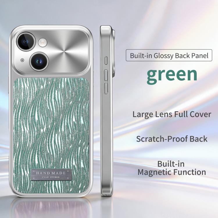 For iPhone 15 Flowing Water Ripple Magnetic Shockproof Phone Case