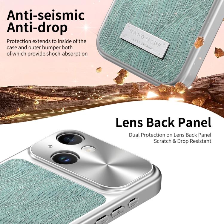 For iPhone 15 Flowing Water Ripple Magnetic Shockproof Phone Case