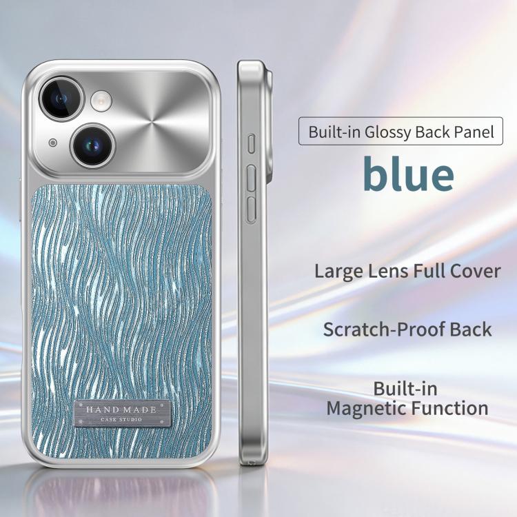 For iPhone 15 Flowing Water Ripple Magnetic Shockproof Phone Case