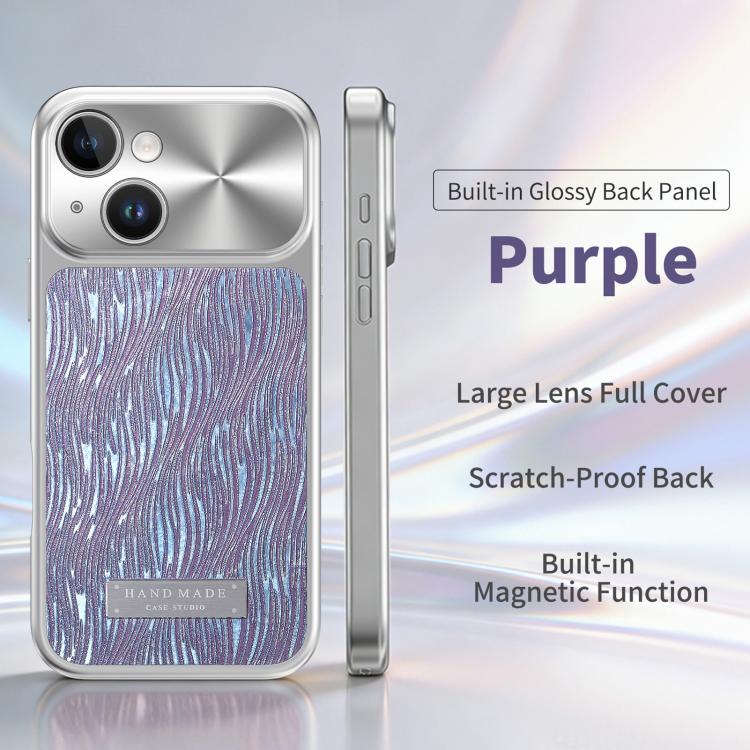 For iPhone 15 Flowing Water Ripple Magnetic Shockproof Phone Case