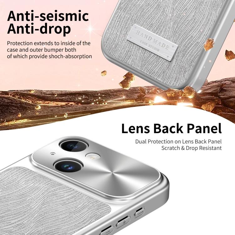 For iPhone 15 Flowing Water Ripple Magnetic Shockproof Phone Case