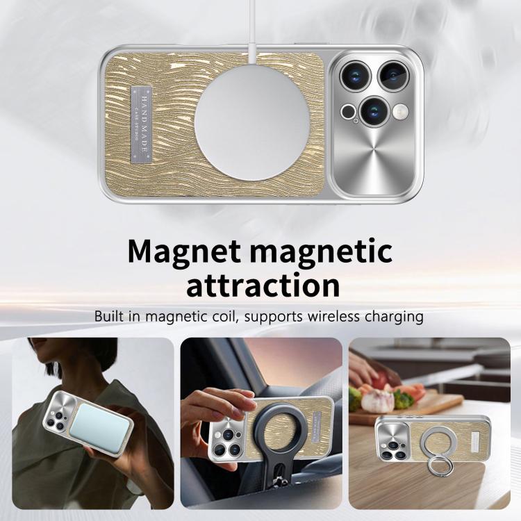 For iPhone 16 Pro Flowing Water Ripple Magnetic Shockproof Phone Case