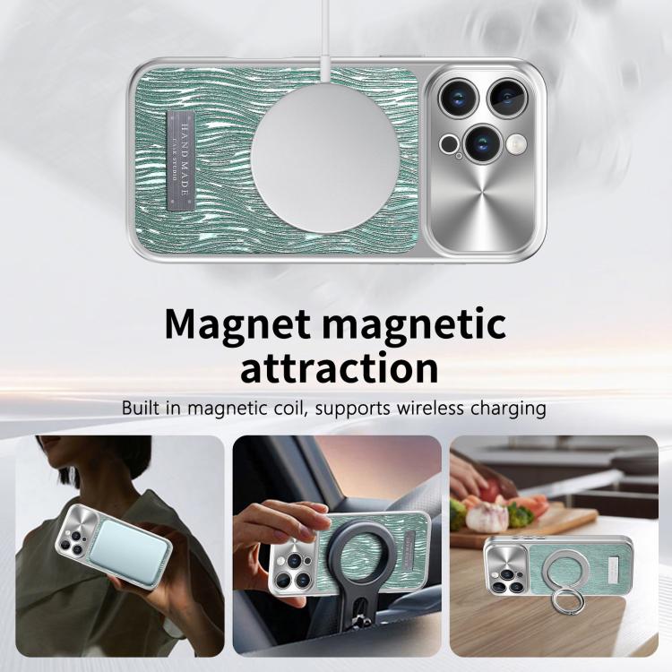 For iPhone 16 Pro Flowing Water Ripple Magnetic Shockproof Phone Case