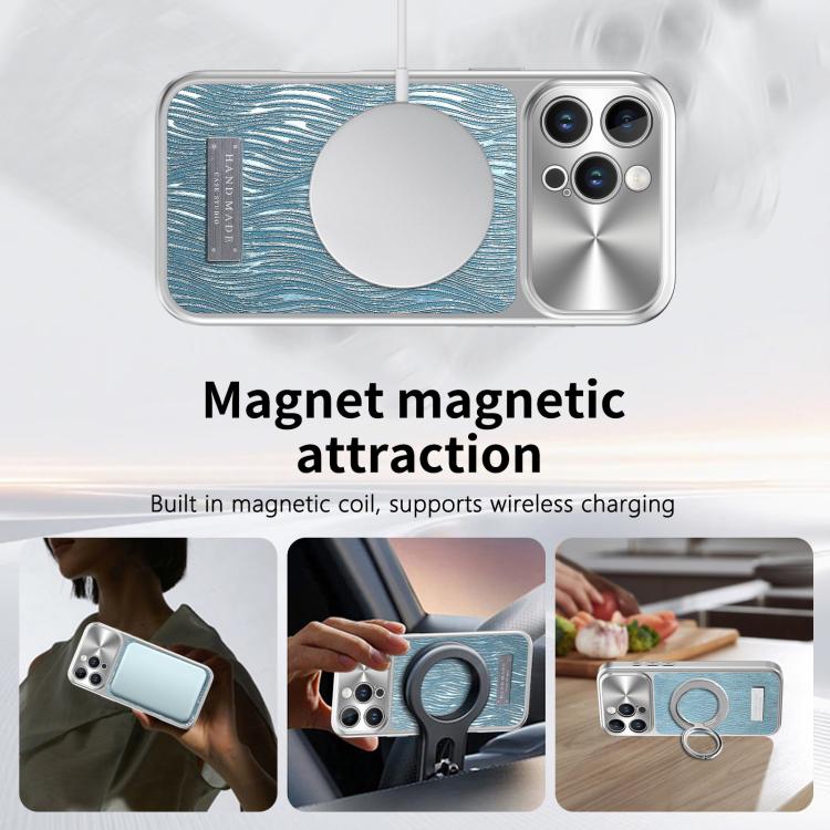 For iPhone 13 Pro Max Flowing Water Ripple Magnetic Shockproof Phone Case