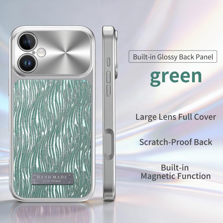For iPhone 16 Flowing Water Ripple Magnetic Shockproof Phone Case