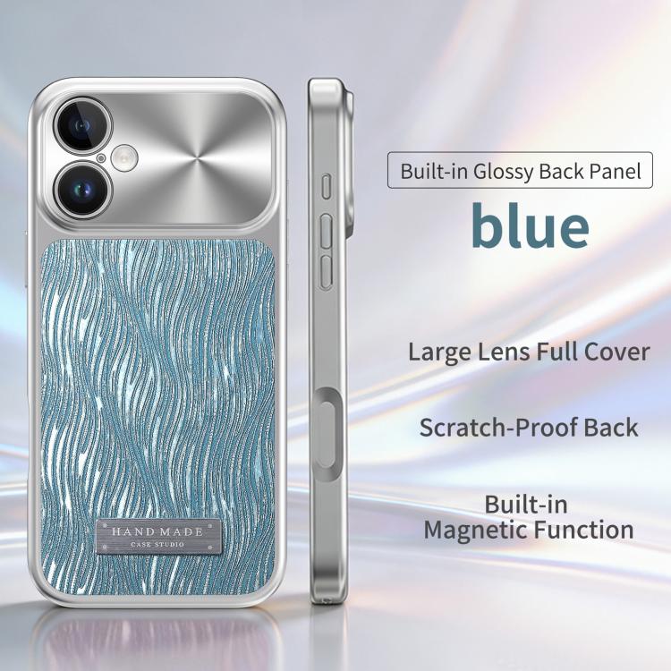 For iPhone 16 Flowing Water Ripple Magnetic Shockproof Phone Case