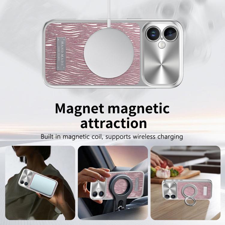 For iPhone 16 Flowing Water Ripple Magnetic Shockproof Phone Case