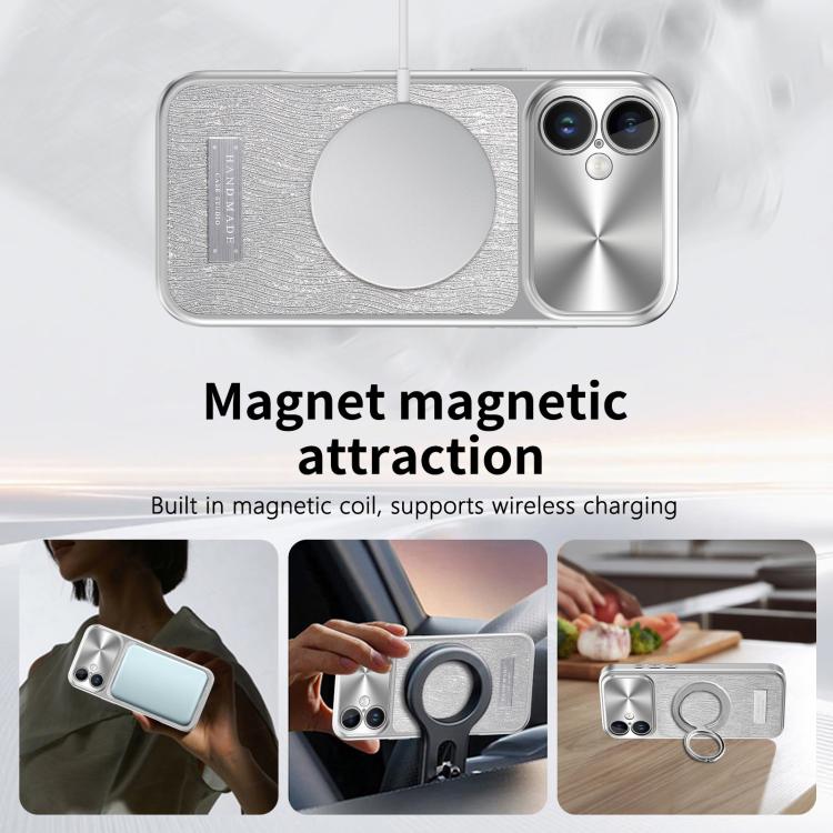 For iPhone 17 Flowing Water Ripple Magnetic Shockproof Phone Case