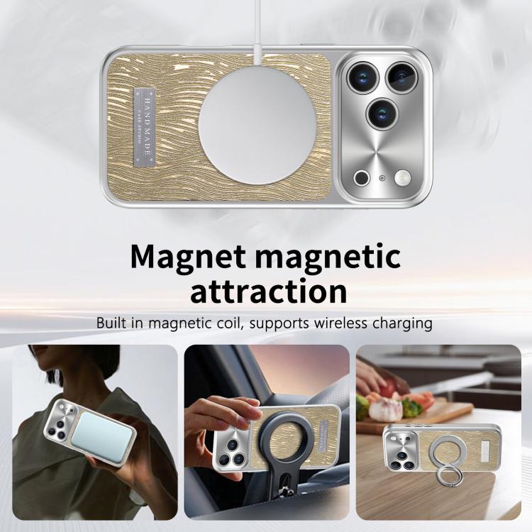 For iPhone 17 Pro Flowing Water Ripple Magnetic Shockproof Phone Case