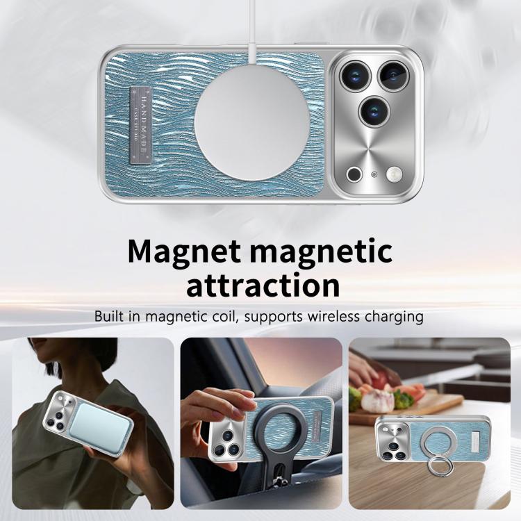 For iPhone 17 Pro Max Flowing Water Ripple Magnetic Shockproof Phone Case