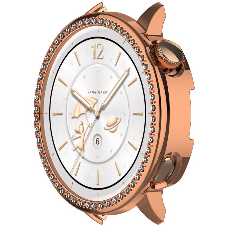For OnePlus Watch 4 Single Row Diamond Half Coverage Hollow PC Watch Protective Case