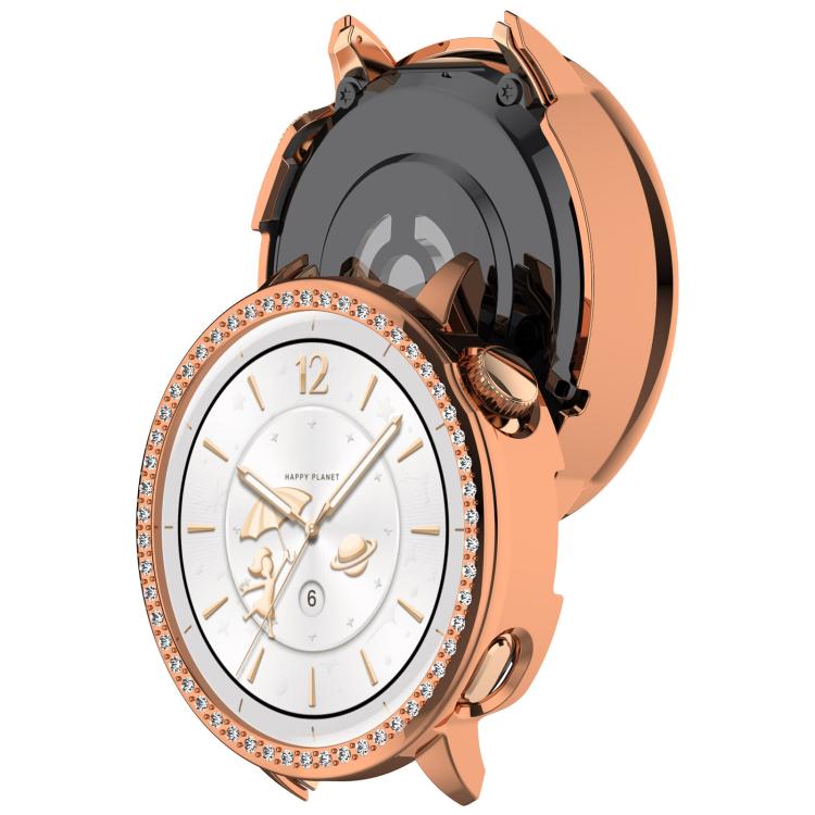 For OnePlus Watch 4 Single Row Diamond Half Coverage Hollow PC Watch Protective Case