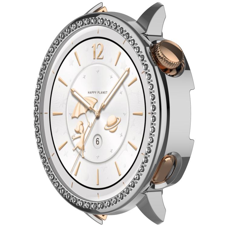 For OnePlus Watch 4 Single Row Diamond Half Coverage Hollow PC Watch Protective Case
