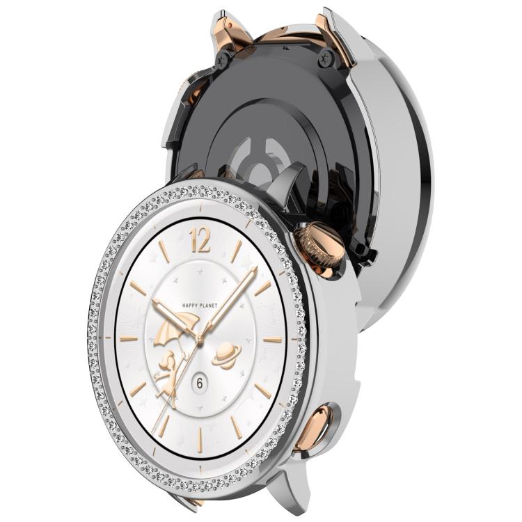 For OnePlus Watch 4 Single Row Diamond Half Coverage Hollow PC Watch Protective Case