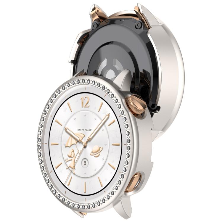 For OnePlus Watch 4 Single Row Diamond Half Coverage Hollow PC Watch Protective Case