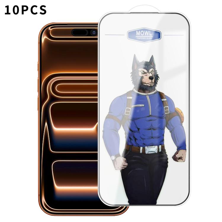 For iPhone 17 Pro 10pcs MOWL Explosion-Proof Anti-Fingerprint HD Tempered Glass Film