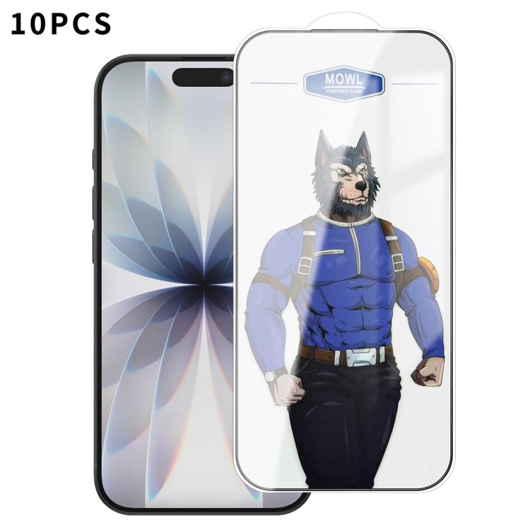 For iPhone 17 10pcs MOWL Explosion-Proof Anti-Fingerprint HD Tempered Glass Film