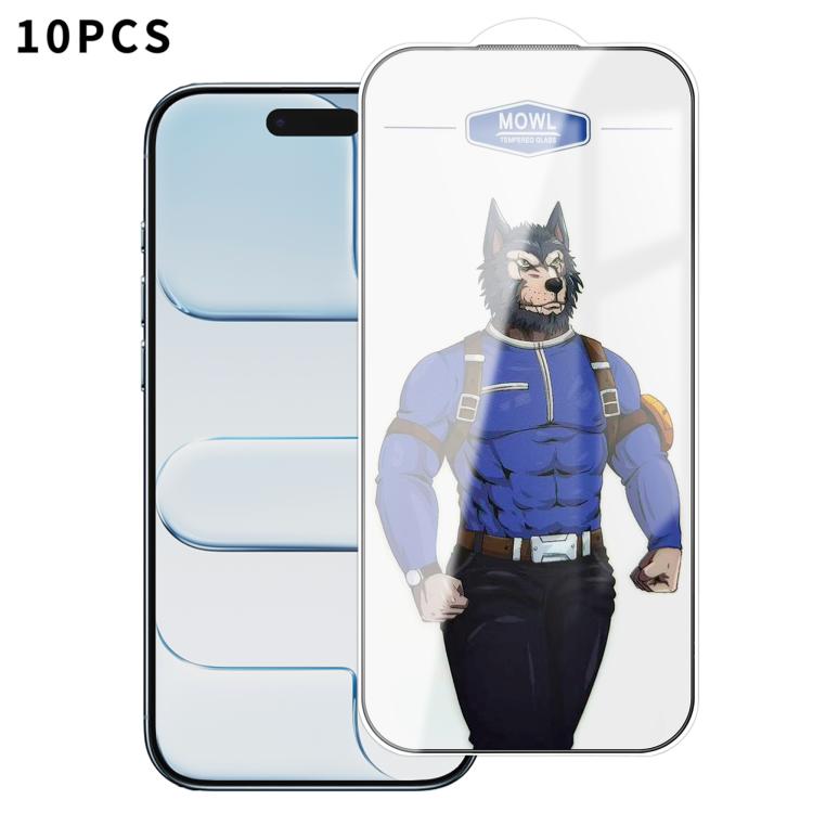 For iPhone Air 10pcs MOWL Explosion-Proof Anti-Fingerprint HD Tempered Glass Film