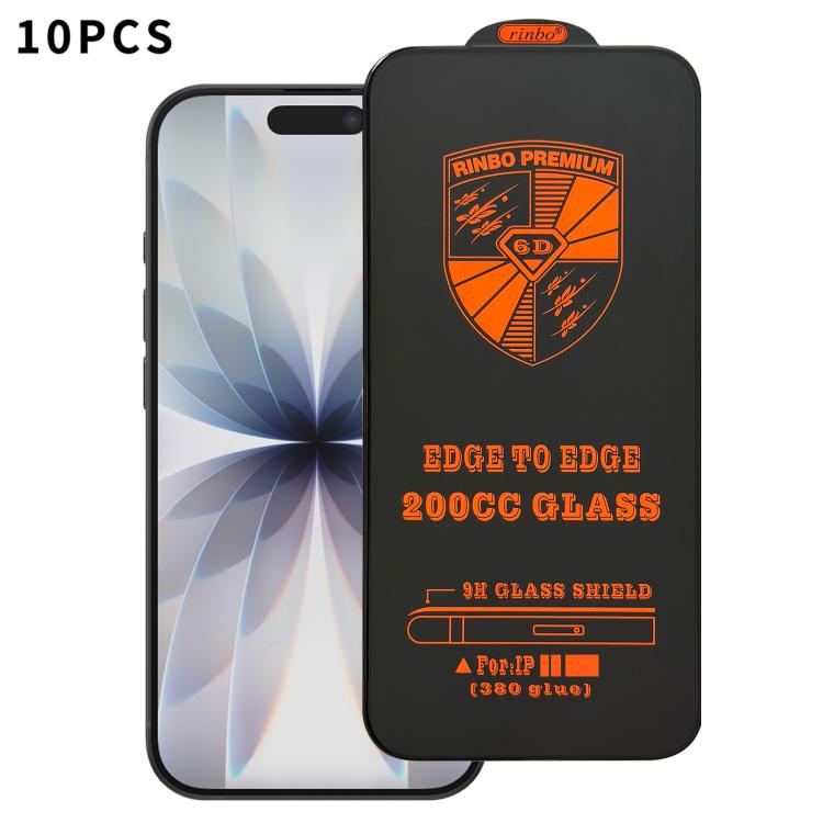 For iPhone 17 10pcs 200CC 6D Anti-Static Screen Printing HD Tempered Glass Flim