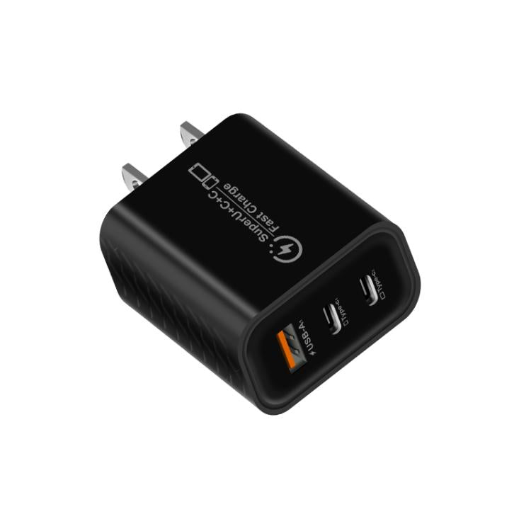 949-2C1A PD25W Type-C x 2, USB 3.0 Multi Compatible Protocol Charger, US Plug