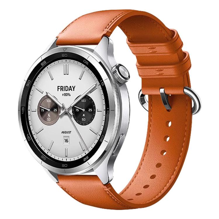 For Xiaomi Watch S4 Solid Color Round Buckle Genuine Leather Watch Band