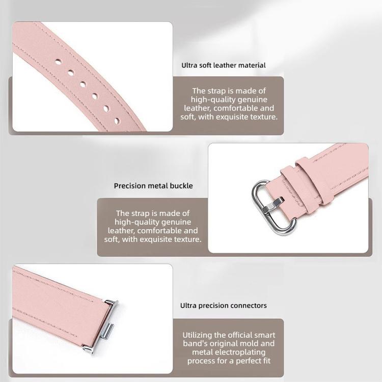 For Xiaomi Watch S4 Solid Color Round Buckle Genuine Leather Watch Band