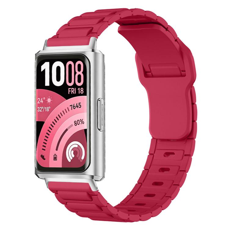 For Huawei Band 11 / Band 11 Pro I-Shape Texture Reverse Buckle Silicone Watch Band