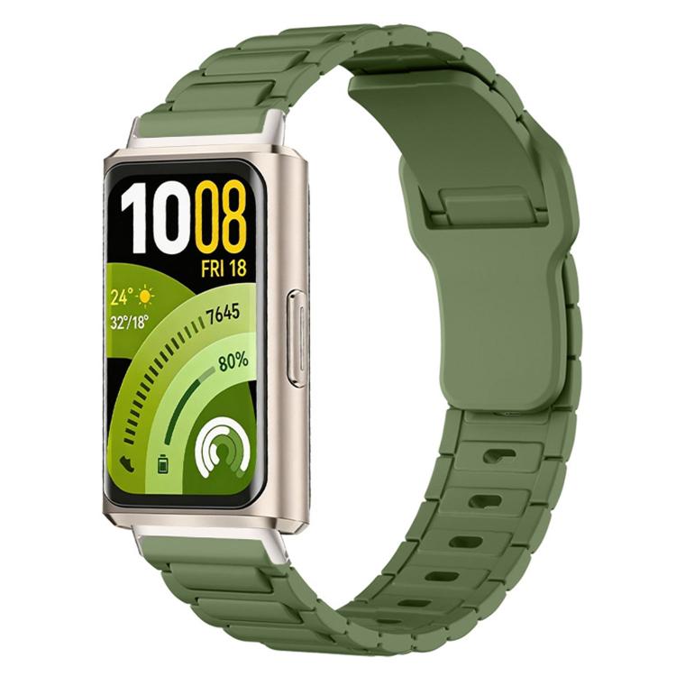 For Huawei Band 11 / Band 11 Pro I-Shape Texture Reverse Buckle Silicone Watch Band