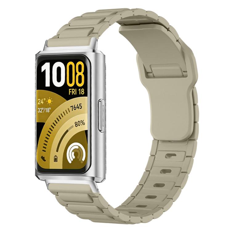 For Huawei Band 11 / Band 11 Pro I-Shape Texture Reverse Buckle Silicone Watch Band