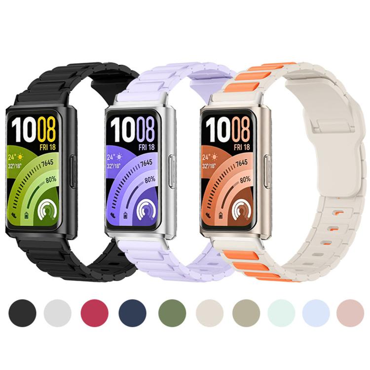 For Huawei Band 11 / Band 11 Pro I-Shape Texture Reverse Buckle Silicone Watch Band