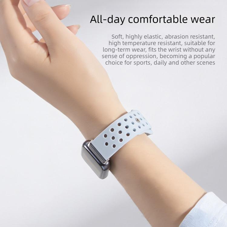 For Huawei Band 11 / Band 11 Pro Perforated Design Solid Color Reverse Buckle Silicone Watch Band
