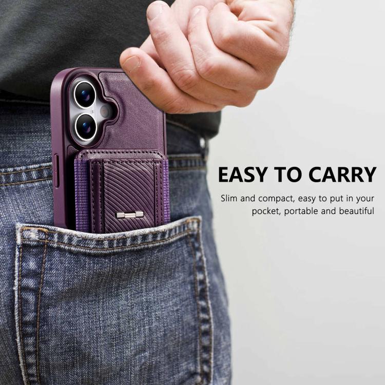 For iPhone 17 CaseNeo Fold Holder Retro Elastic Card Bag Magnetic Back Phone Case