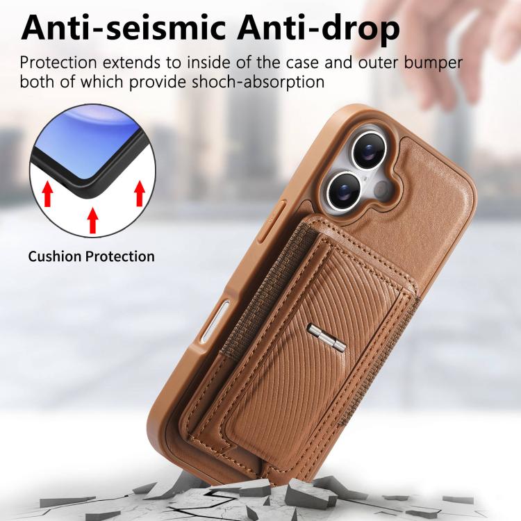 For iPhone 17 CaseNeo Fold Holder Retro Elastic Card Bag Magnetic Back Phone Case