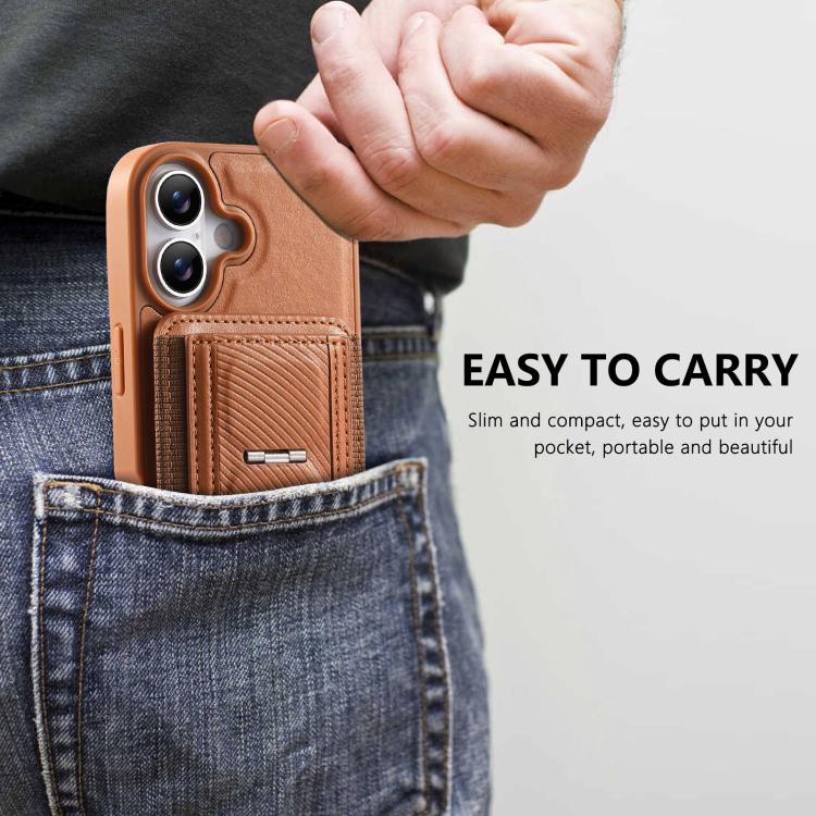 For iPhone 17 CaseNeo Fold Holder Retro Elastic Card Bag Magnetic Back Phone Case
