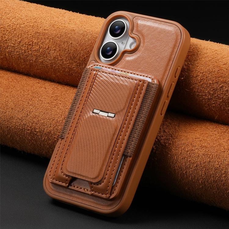 For iPhone 17 CaseNeo Fold Holder Retro Elastic Card Bag Magnetic Back Phone Case