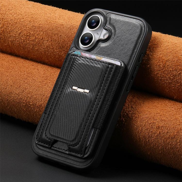 For iPhone 17 CaseNeo Fold Holder Retro Elastic Card Bag Magnetic Back Phone Case
