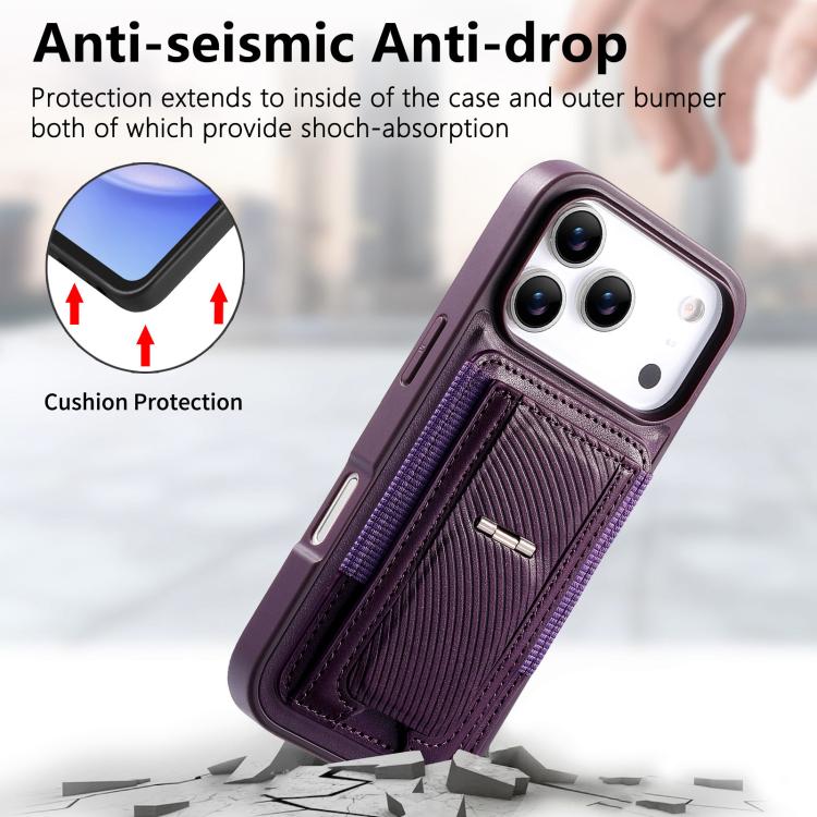 For iPhone 17 Pro CaseNeo Fold Holder Retro Elastic Card Bag Magnetic Back Phone Case